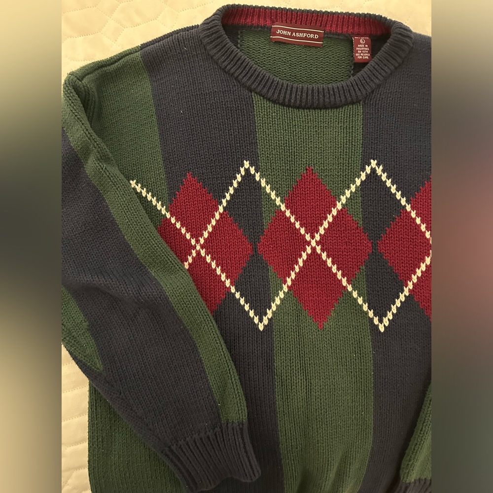 Comfy argyle old man sweater